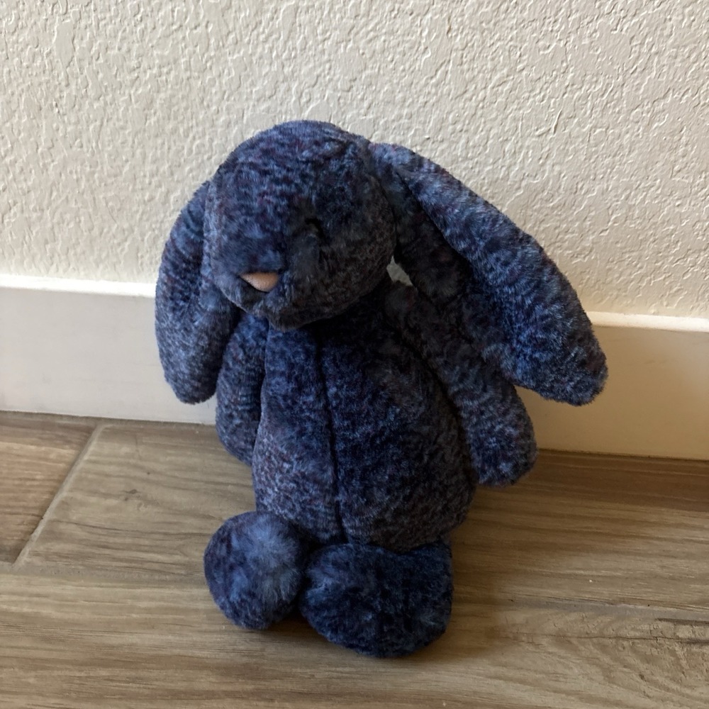 Jellycat Hopscone Luxe Bunny Navy Blue Mottled Plush Stuffed Animal 2025